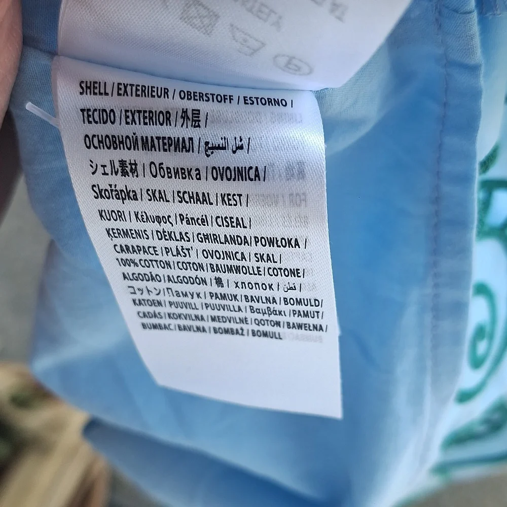 Farm Rio Richelieu Light Blue And Green Cropped Scalloped Hem Top Size XL Cotton - Picture 14 of 15